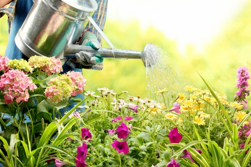 Professional landscaper working on a Covent Garden project